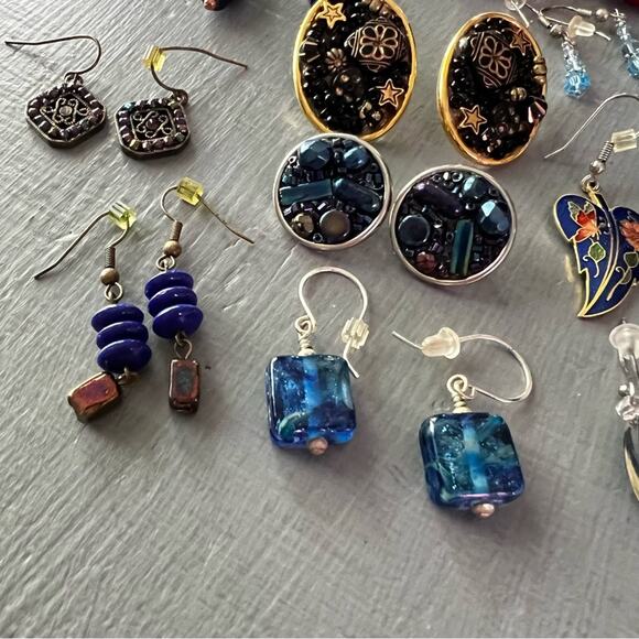 Earrings Lot Beaded Gold & Silver Tone - Picture 6 of 6